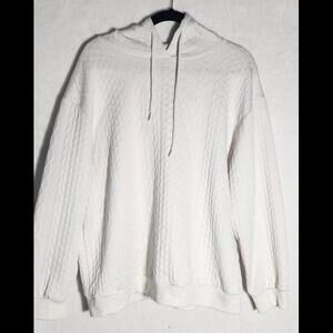 (GB14)  Cream Hoodie w Intricate Pattern, 2XL